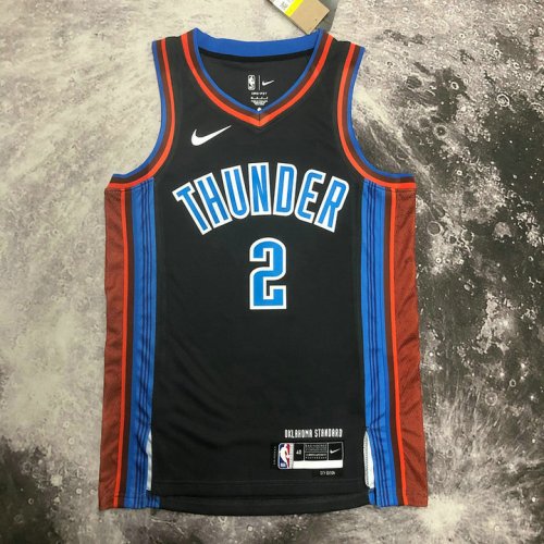 NBA 2 Gilgeous-Alexander George OKC Thunder 22-23 city Maillot noir imprimé